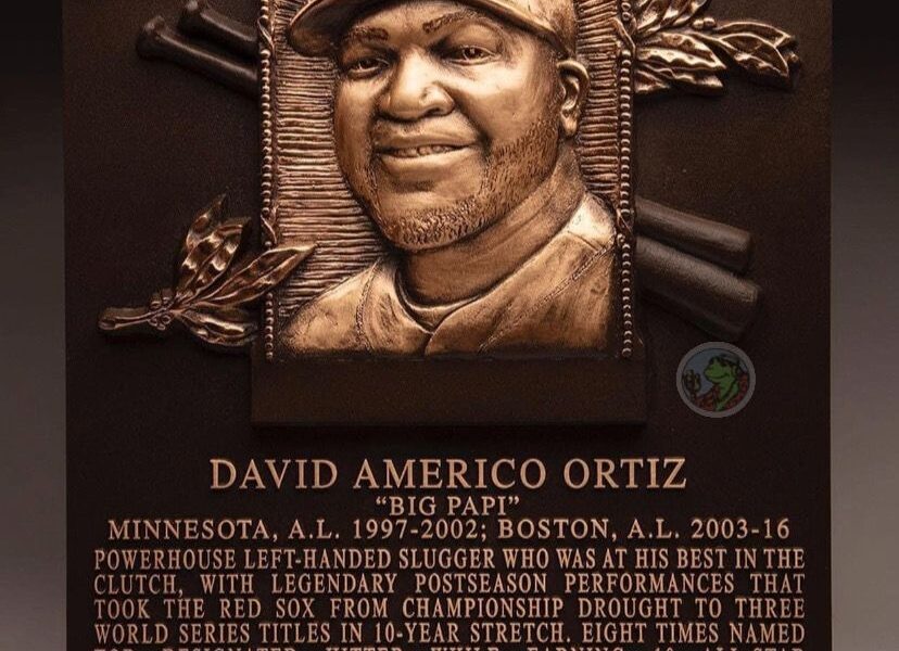 Así luce la placa de David Ortíz de exaltación al Salón de la Fama