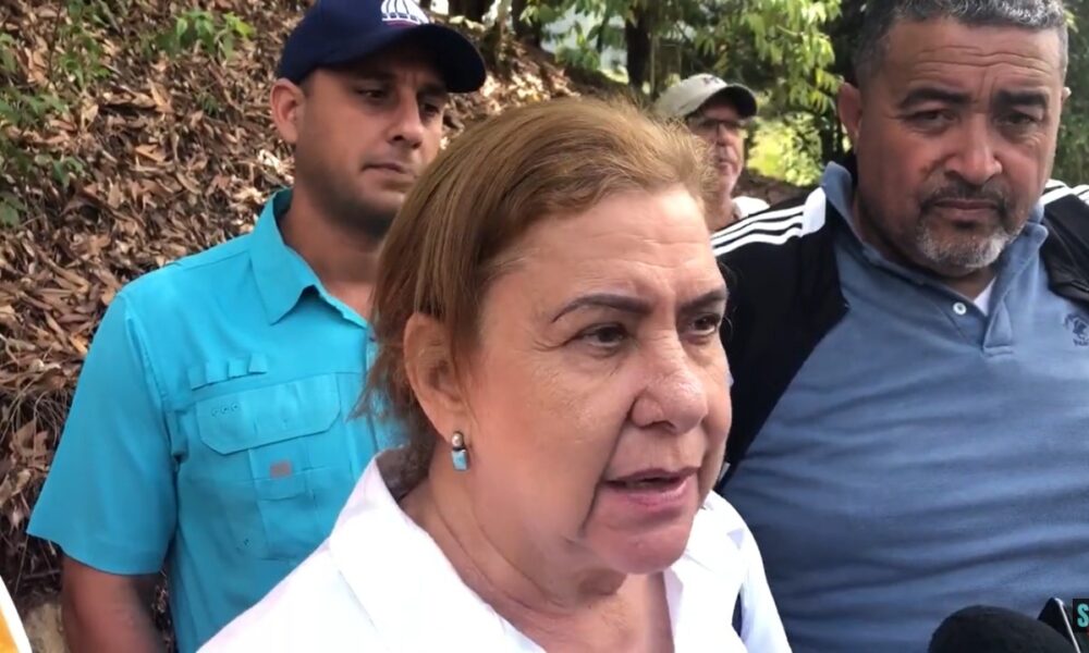Gobernadora de La Vega verifica daños causados por lluvias en Manabao