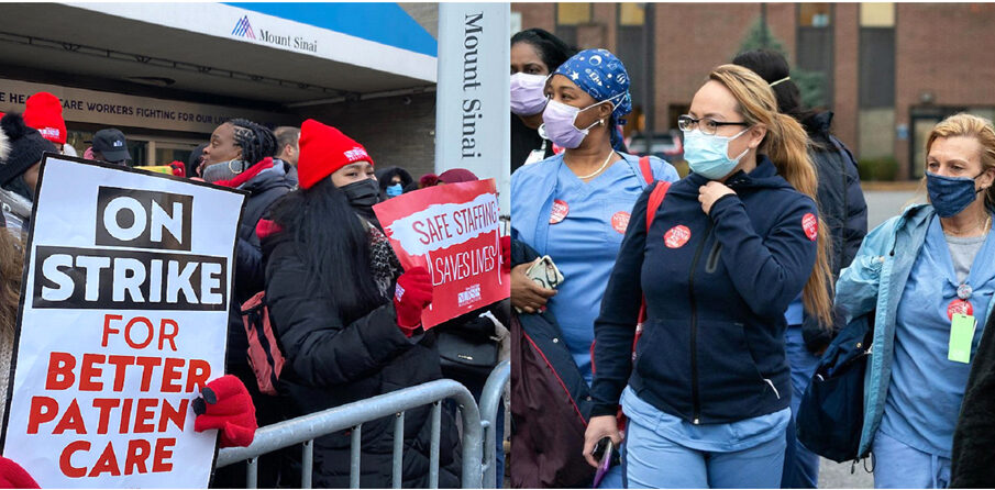 Huelga de miles de enfermeras se mantiene con gran éxito en hospitales de N.Y.