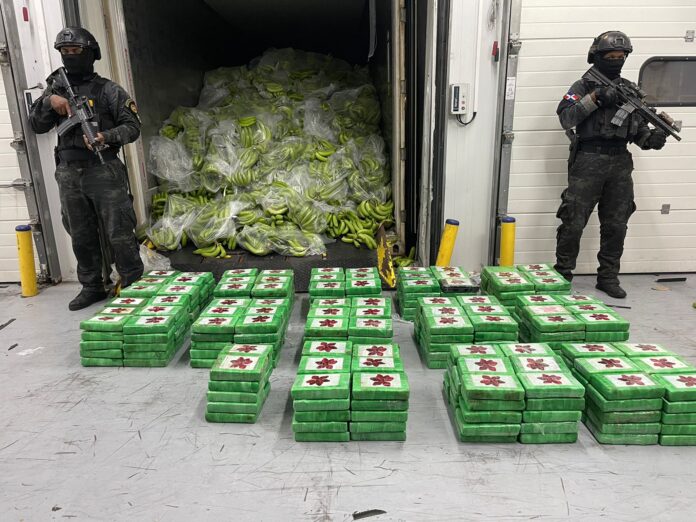 En una carga de guineos autoridades ocupan 400 paquetes de cocaína en Puerto Multimodal Caucedo